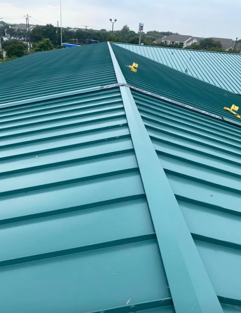 Green commercial metal roof ridge and valley for Metal Roof Repair in Bronxville